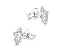 Shining Crystal Silver Stud Earring STS-7085